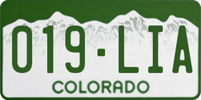 CO license plate 019LIA