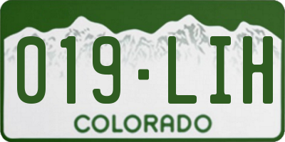 CO license plate 019LIH