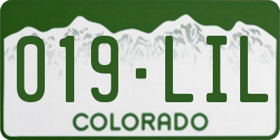 CO license plate 019LIL