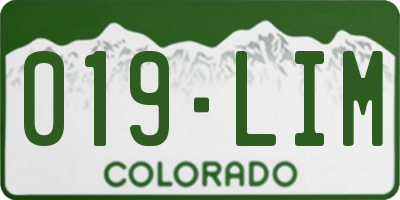 CO license plate 019LIM