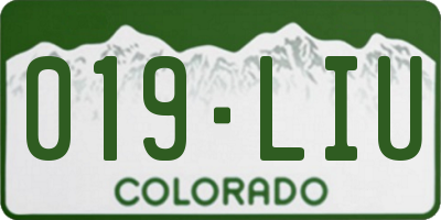 CO license plate 019LIU