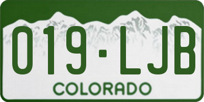 CO license plate 019LJB