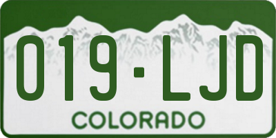 CO license plate 019LJD
