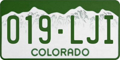 CO license plate 019LJI