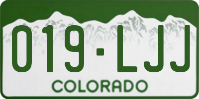 CO license plate 019LJJ