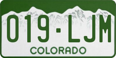 CO license plate 019LJM