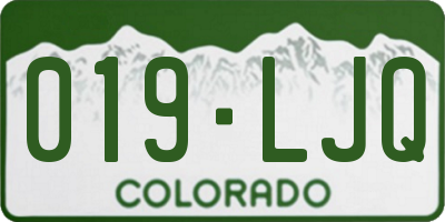 CO license plate 019LJQ