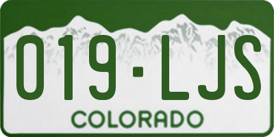 CO license plate 019LJS
