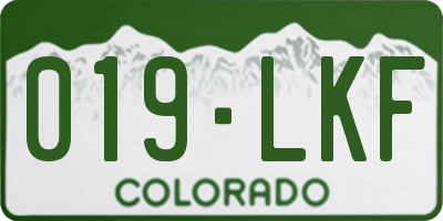 CO license plate 019LKF