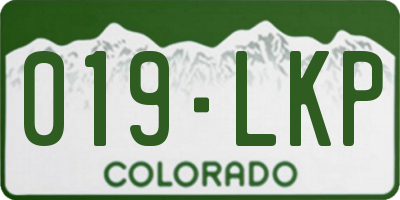 CO license plate 019LKP