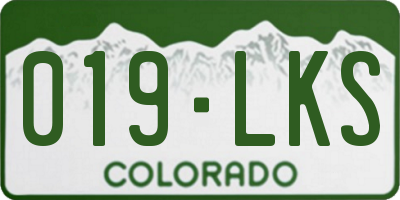 CO license plate 019LKS