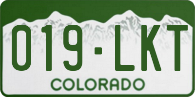 CO license plate 019LKT