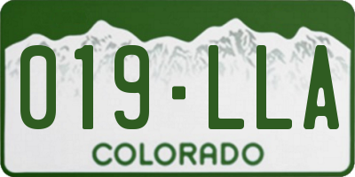 CO license plate 019LLA