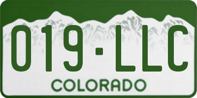 CO license plate 019LLC