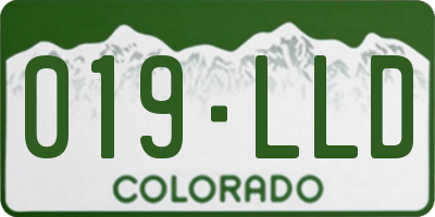 CO license plate 019LLD