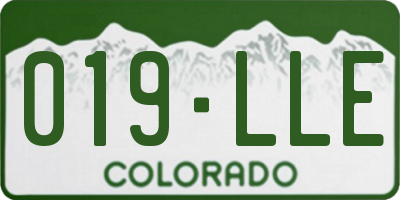CO license plate 019LLE