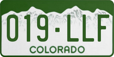 CO license plate 019LLF