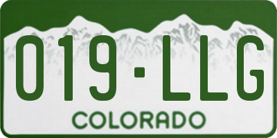 CO license plate 019LLG