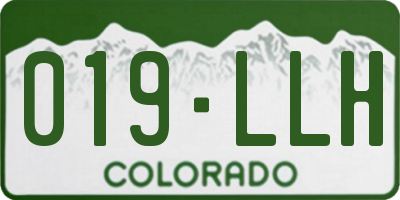 CO license plate 019LLH