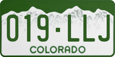 CO license plate 019LLJ