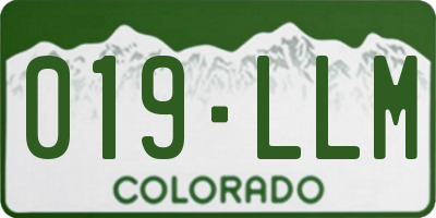 CO license plate 019LLM