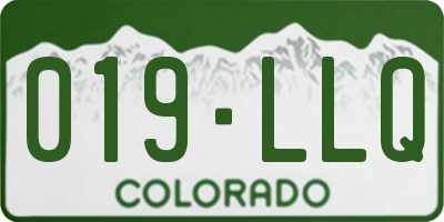 CO license plate 019LLQ