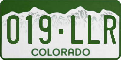 CO license plate 019LLR