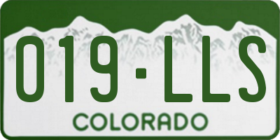 CO license plate 019LLS