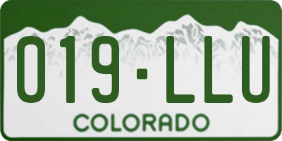 CO license plate 019LLU