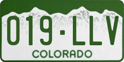 CO license plate 019LLV