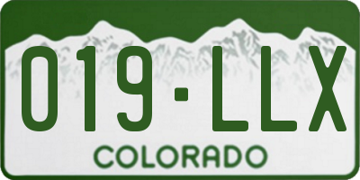 CO license plate 019LLX
