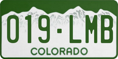 CO license plate 019LMB
