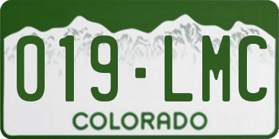 CO license plate 019LMC