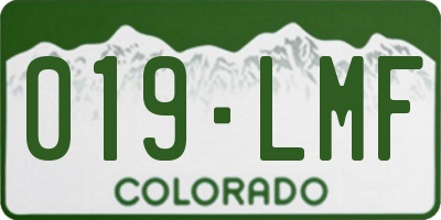 CO license plate 019LMF