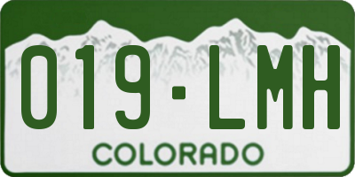CO license plate 019LMH