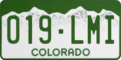 CO license plate 019LMI