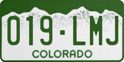 CO license plate 019LMJ