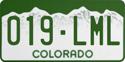 CO license plate 019LML