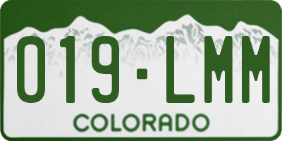 CO license plate 019LMM