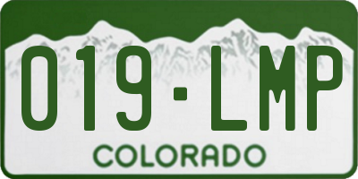 CO license plate 019LMP