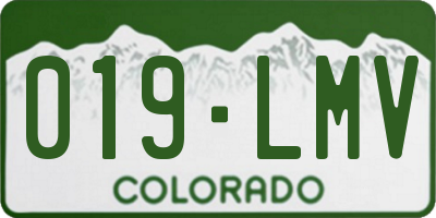 CO license plate 019LMV