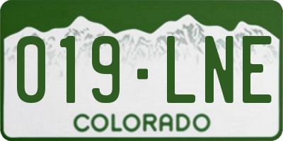 CO license plate 019LNE