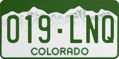 CO license plate 019LNQ