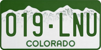 CO license plate 019LNU
