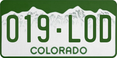 CO license plate 019LOD