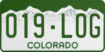 CO license plate 019LOG