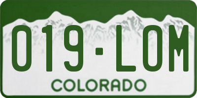CO license plate 019LOM