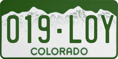 CO license plate 019LOY