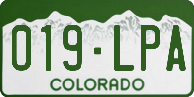 CO license plate 019LPA