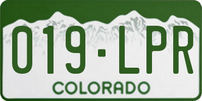 CO license plate 019LPR